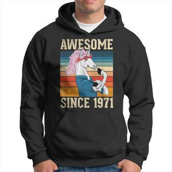 52 Year Old Awesome Since 1971 52Th Birthday Gift Girl Women Hoodie - Seseable