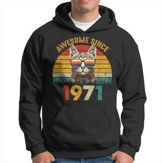 52Nd Birthday 52 Year Cat Lover Vintage Awesome Since 1971 Hoodie - Seseable