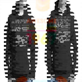 55 Years Old Awesome Since 1967 55Th Birthday Retro Vintage Hoodie - Seseable