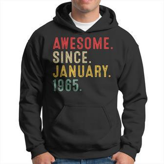 58 Years Old Awesome Since January 1965 Gifts 58Th Birthday Hoodie - Seseable
