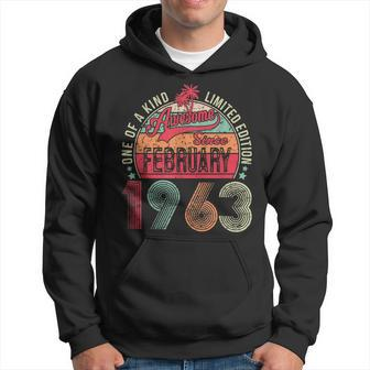 60 Year Old Awesome Since February 1963 Gifts 60Th Birthday Hoodie - Seseable