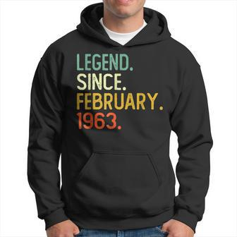 60Th Birthday Gift 60 Years Old Legend Since February 1963 Hoodie - Seseable