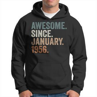 67 Years Old 67Th Birthday Awesome Since January 1956 Men Hoodie - Thegiftio UK