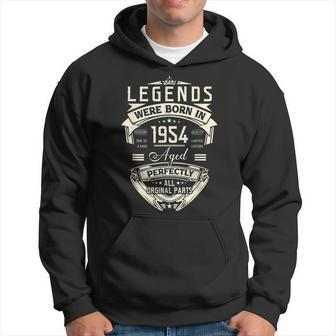 69Th Birthday Gift Vintage Legends Born In 1954 69 Years Old Men Hoodie Graphic Print Hooded Sweatshirt - Seseable
