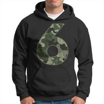 6Th Birthday Army Birthday Party 6 Years Old Camo Number 6 Hoodie - Seseable