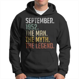 70 Years Old September 1952 Man Myth Legend 70Th Birthday Men Hoodie - Thegiftio UK