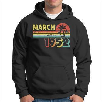 71 Years Old 71St Retro Birthday March 1952 Hoodie - Seseable