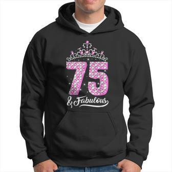 75 And Fabulous 75Th Birthday Diamond Crown Women Men Hoodie - Thegiftio UK