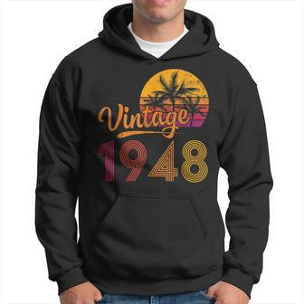 75 Year Old Gifts Vintage Born In 1948 75Th Birthday Retro Men Hoodie Graphic Print Hooded Sweatshirt - Seseable