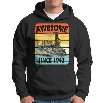 78Th Birthday Vintage Model Train Awesome Since 1943 Age 78 Hoodie - Seseable