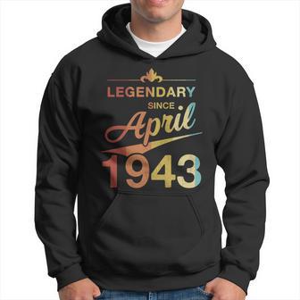 80 Geburtstag 80 Jahre Alt Legendär Seit April 1943 V4 Hoodie - Seseable