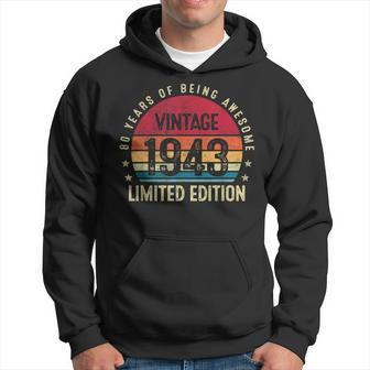 80 Year Old Gifts Vintage 1943 Limited Edition 80Th Birthday V22 Hoodie - Thegiftio UK