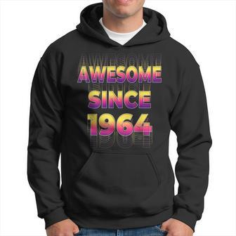 80S 90S Vintage Born In Awesome Since 1964 Party 58 Year Old Hoodie - Seseable