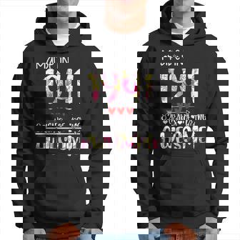 82Th Birthday Gifts For Women Floral Made In 1941 Birthday Hoodie - Seseable
