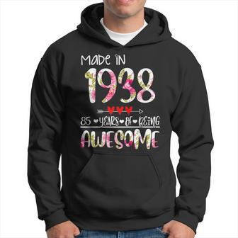 85Th Birthday Gifts For Women Floral Made In 1938 Birthday Hoodie - Seseable