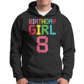 8Th Birthday Girl Master Builder 8 Years Old Block Building Hoodie | Mazezy
