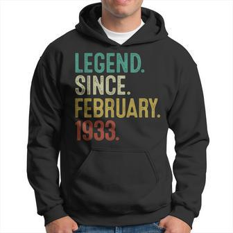 90 Year Old Gifts 90Th Birthday Legend Since February 1933 Hoodie - Seseable