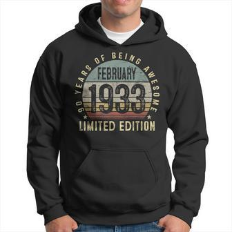 90 Years Old Gifts Vintage February 1933 90Th Birthday Gift Hoodie - Seseable