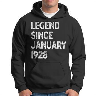 95 Geburtstag Männer Frauen Legende Seit Januar 1928 Langarm Hoodie - Seseable