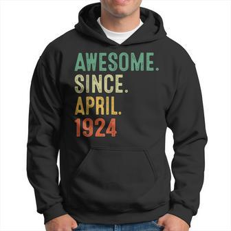 99 Years Old Gifts Awesome Since April 1924 99Th Birthday Hoodie | Mazezy