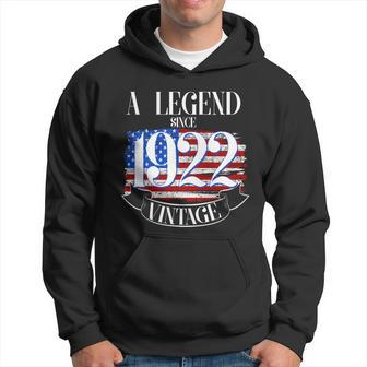 A Legend Since 1922 100Th Birthday Vintage Usa Flag Hoodie - Monsterry DE