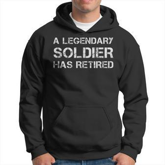 A Legendary Soldier Has Retired Military Veteran Retirement Men Hoodie Graphic Print Hooded Sweatshirt - Seseable