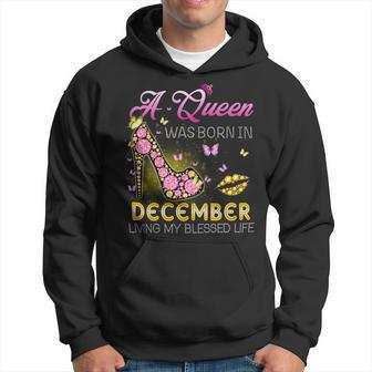 A Queen Was Born In December Living My Best Life Hoodie - Seseable
