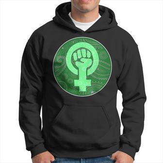 Abortion Rights Feminist Fist Green Bandana Pro Choice Hoodie | Mazezy