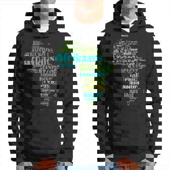 Africa Shape Word Cloud Features Afrikaans Words Proudly Men Hoodie - Thegiftio UK