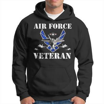 Air Force Veteran With Vintage Roundel And F35 Hoodie - Seseable