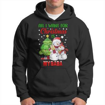 All I Want For Christmas Is My Baba Snowman Christmas Men Hoodie Graphic Print Hooded Sweatshirt - Seseable