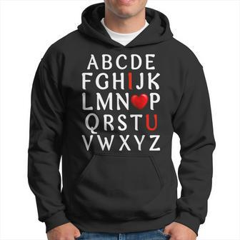 Alphabet Abc I Love You Valentines Day Heart Gifts Him Her Hoodie - Seseable