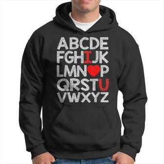 Alphabet Abc I Love You Valentines Day Heart Gifts V3 Hoodie - Seseable