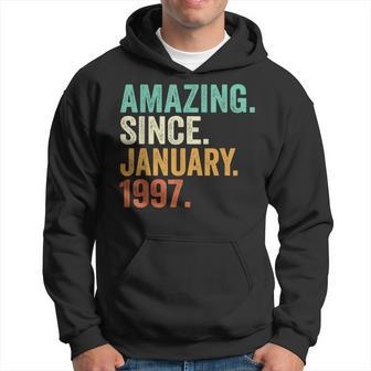 Amazing Since January 1997 26 Years Old 26Th Birthday Gifts Men Hoodie Graphic Print Hooded Sweatshirt - Seseable