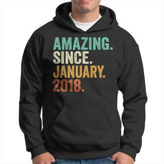 Amazing Since January 2018 5 Years Old 5Th Birthday Gifts Men Hoodie Graphic Print Hooded Sweatshirt - Seseable