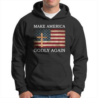 Make America Godly Again American Flag Shirt Men Hoodie - Thegiftio UK
