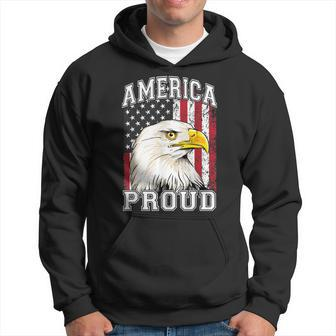 America Proud American Eagle Us Flag 4Th Of July Hoodie - Seseable