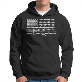 American Fishing Rod Flag V2 Men Hoodie Graphic Print Hooded Sweatshirt - Seseable
