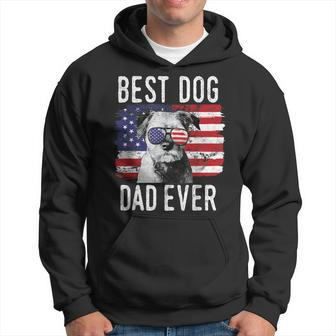 American Flag Best Dog Dad Ever Border Terrier Usa Gift For Mens Hoodie | Mazezy