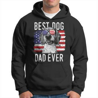 American Flag Best Dog Dad Ever Treeing Walker Coonhounds Hoodie | Mazezy