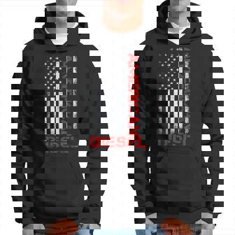 American Flag Diesel Powered Mechanic Vintage Truck Driver Hoodie | Mazezy