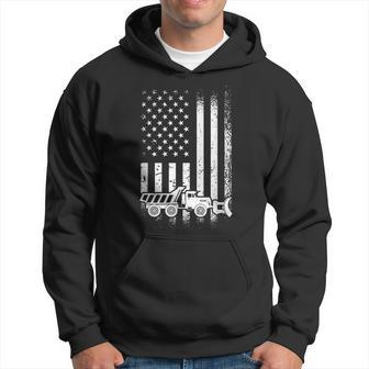 American Flag Snow Plow Driver Snow Plowing Men Hoodie Graphic Print Hooded Sweatshirt - Seseable