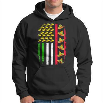 American Mexican Flag With Sombrero And Taco Cinco De Mayo Hoodie | Mazezy