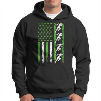American Sports Flag Athletic Track And Field Earth Day Hoodie | Mazezy