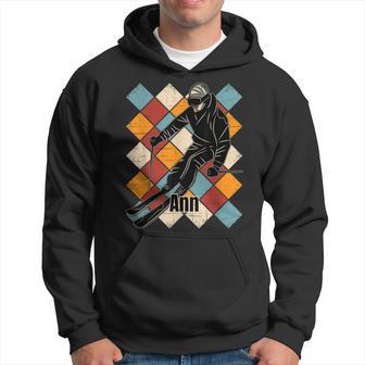 Ann Skipiste Vintage Skifahrer Name Hoodie - Seseable