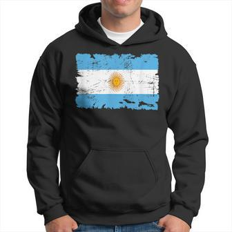 Argentina Grunge Style Flag Map And Flag Souvenir Sun Of May Men Hoodie Graphic Print Hooded Sweatshirt - Seseable