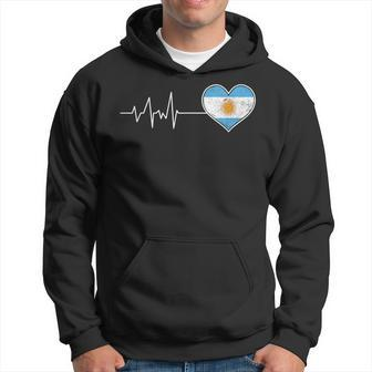 Argentina Heartbeat Proud Argentina National Team Men Hoodie Graphic Print Hooded Sweatshirt - Seseable