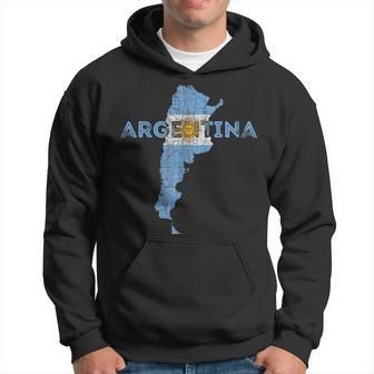 Argentinian Map And Flag Souvenir Distressed Argentina Men Hoodie Graphic Print Hooded Sweatshirt - Seseable