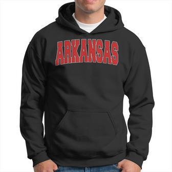 Arkansas Usa State Ar Varsity Style Vintage Sports Hoodie - Seseable