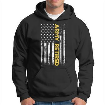 Army Retired Military Us Army Thin Gold Line American Flag Hoodie | Mazezy